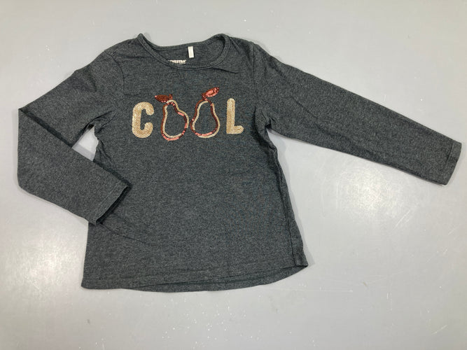T-shirt m.l gris chiné Cool sequins, moins cher chez Petit Kiwi