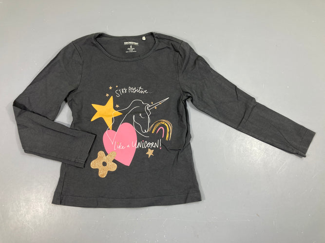 T-shirt m.l gris foncé licorne, moins cher chez Petit Kiwi