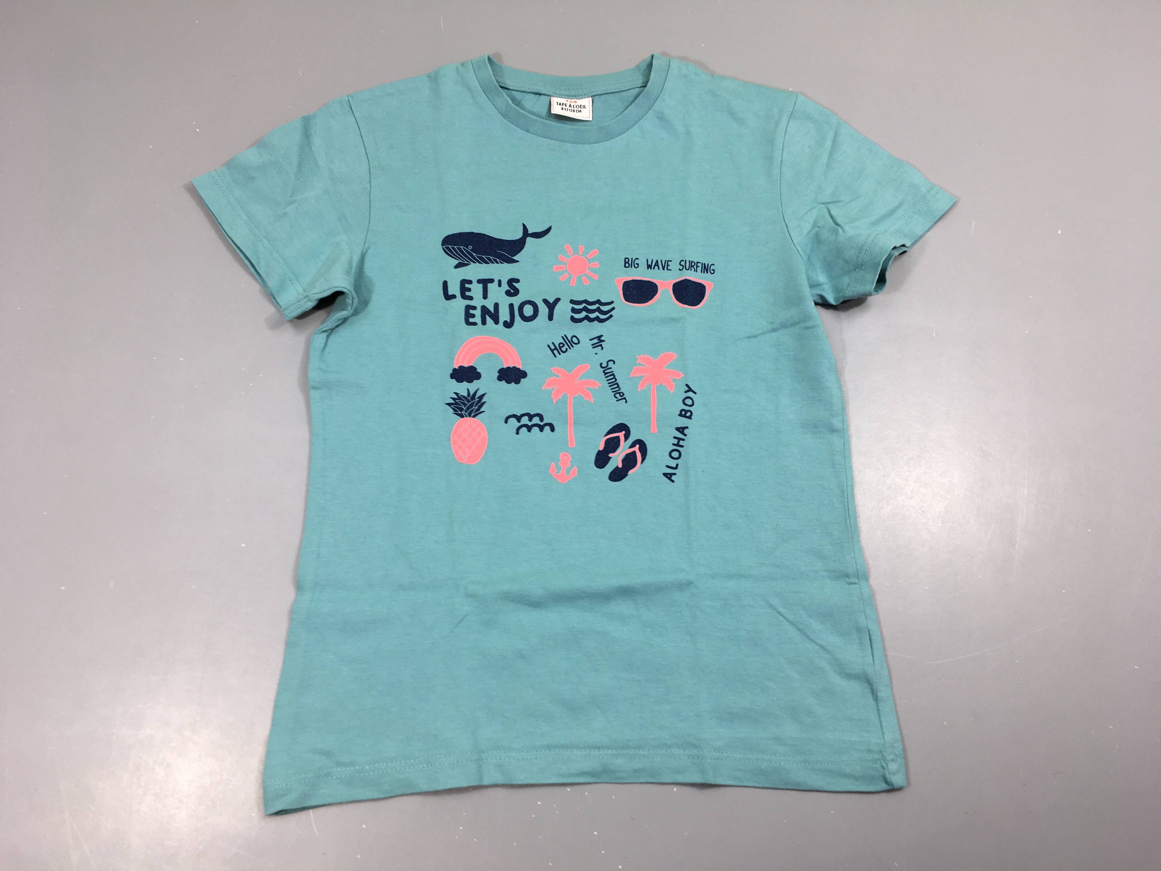 T-shirt m.c turquoise baleine Aloha