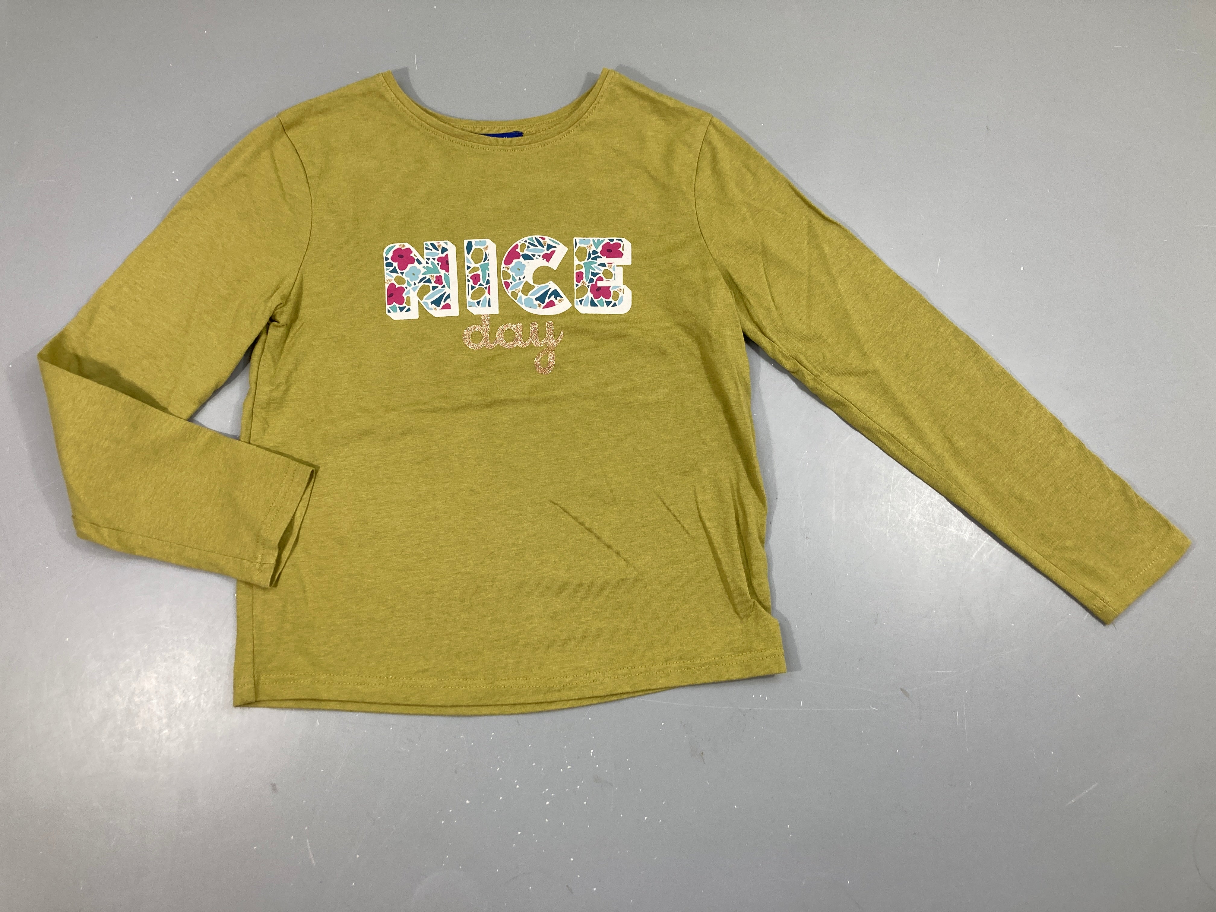 T-shirt m.l vert Nice day irisé, légèrement bouloché