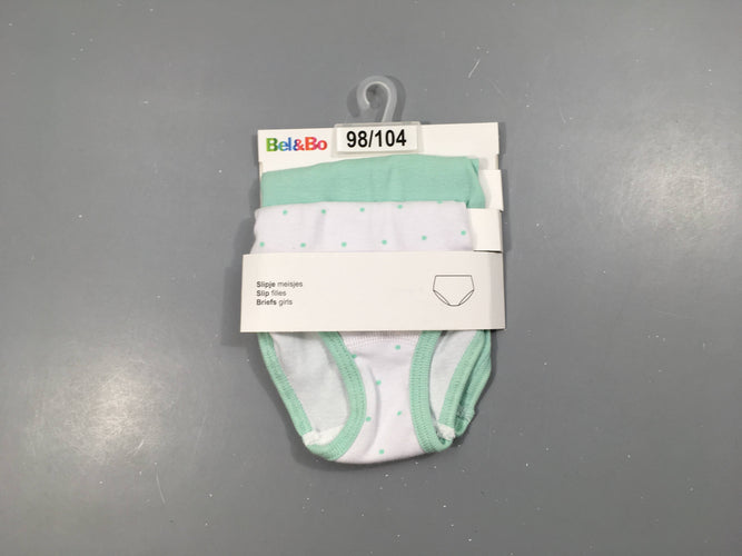 Neuf-2 Culottes blanc pois verts/verte, moins cher chez Petit Kiwi