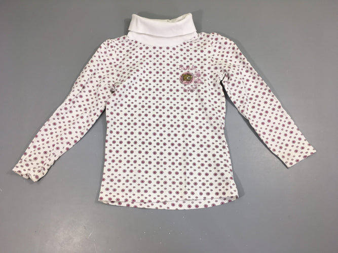 T-shirt m.l crl blanc fleuri Bambi, moins cher chez Petit Kiwi