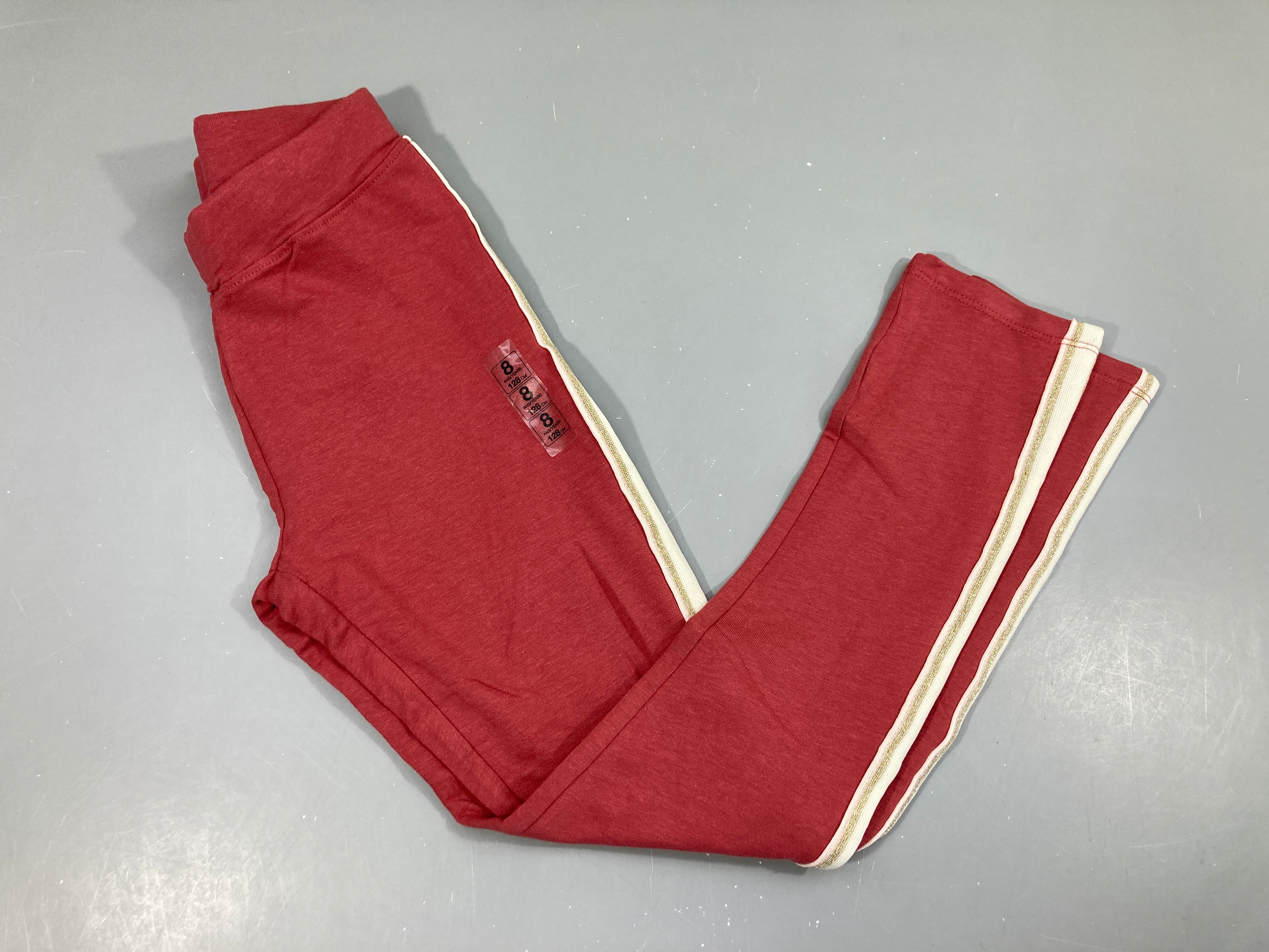 NEUF Pantalon de training molleton rose liseret doré