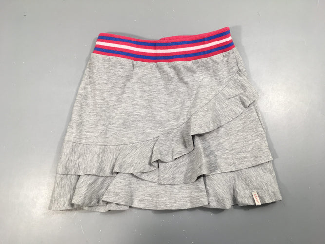 Jupe jersey grise élastique rose-bleu, moins cher chez Petit Kiwi