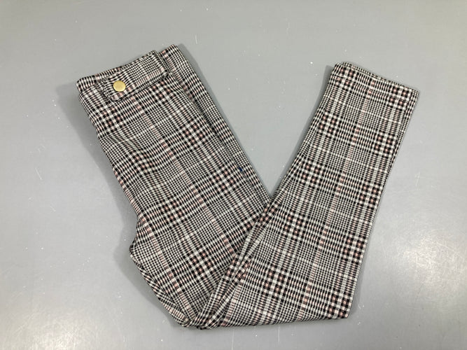NEUF Legging à carreaux blanc/noir/rose, moins cher chez Petit Kiwi