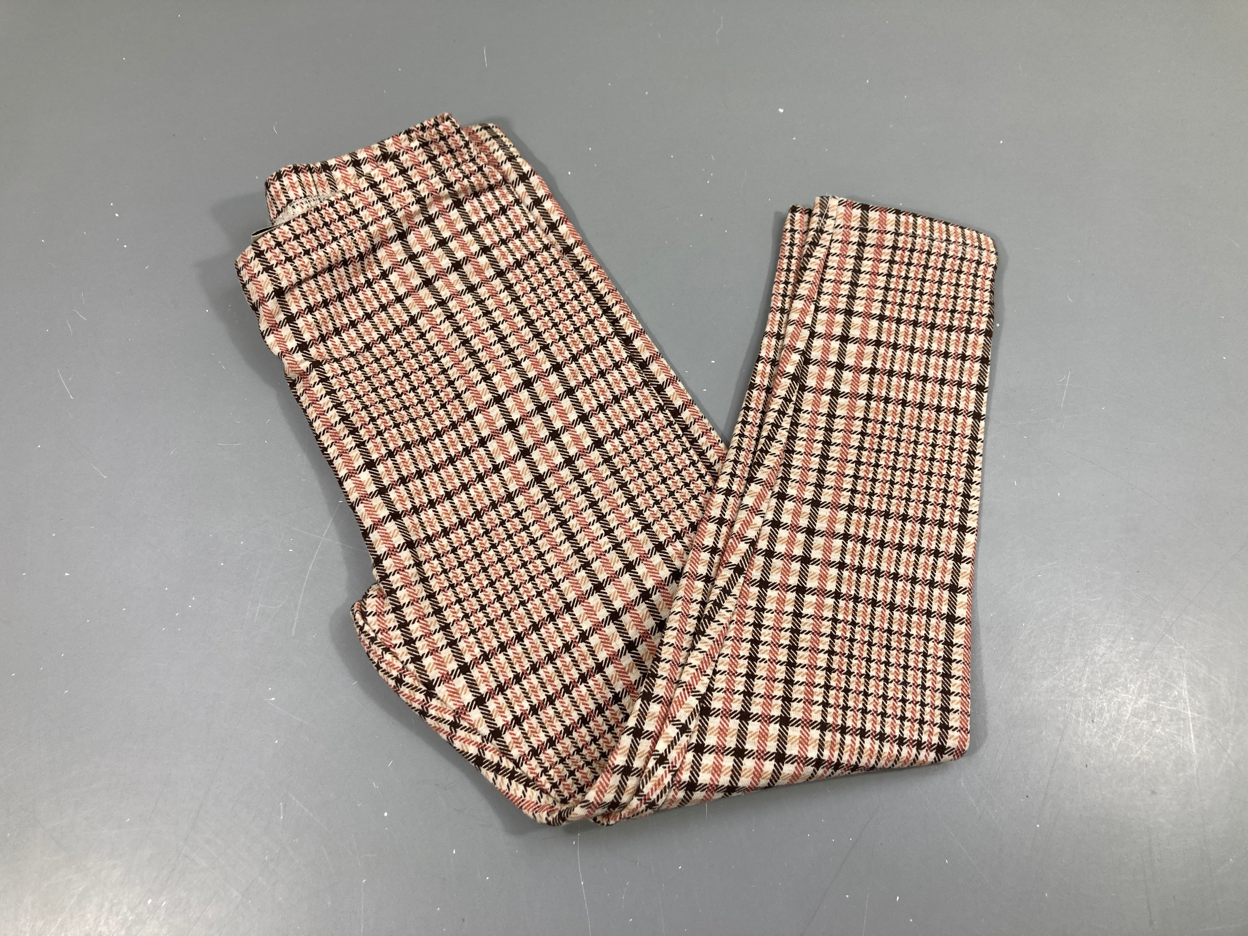 Legging à carreaux blanc/rose/noir, état neuf