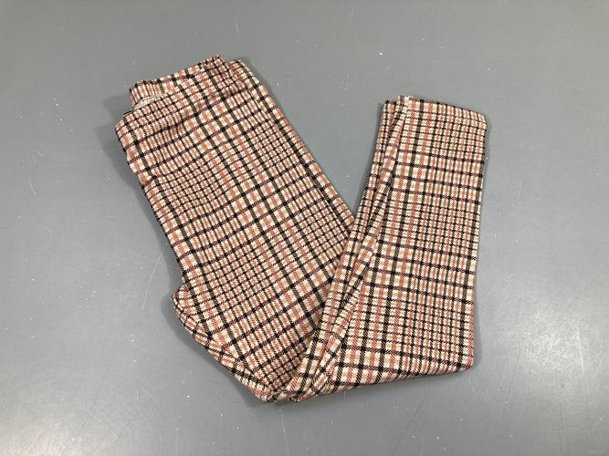 Legging à carreaux blanc/rose/noir, état neuf, moins cher chez Petit Kiwi