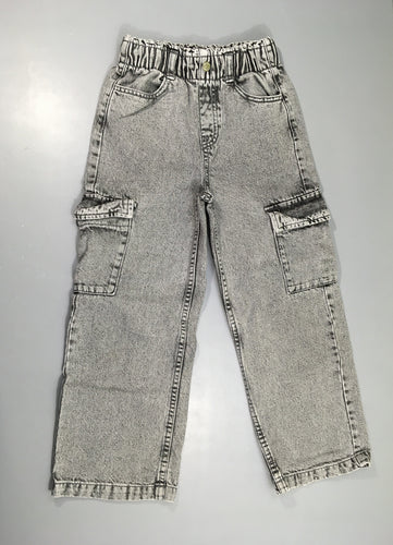 Jeans cargo gris taille élastique, moins cher chez Petit Kiwi