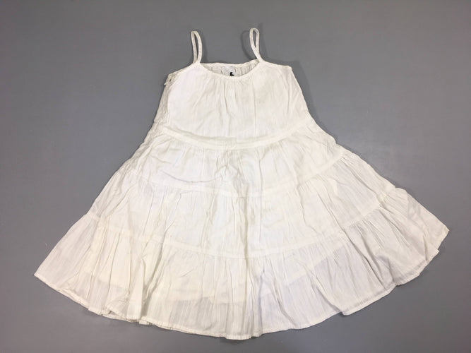 Robe s.m blanche texturée doublée, moins cher chez Petit Kiwi