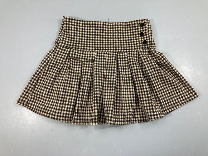 Jupe molleton beige à carreaux, moins cher chez Petit Kiwi