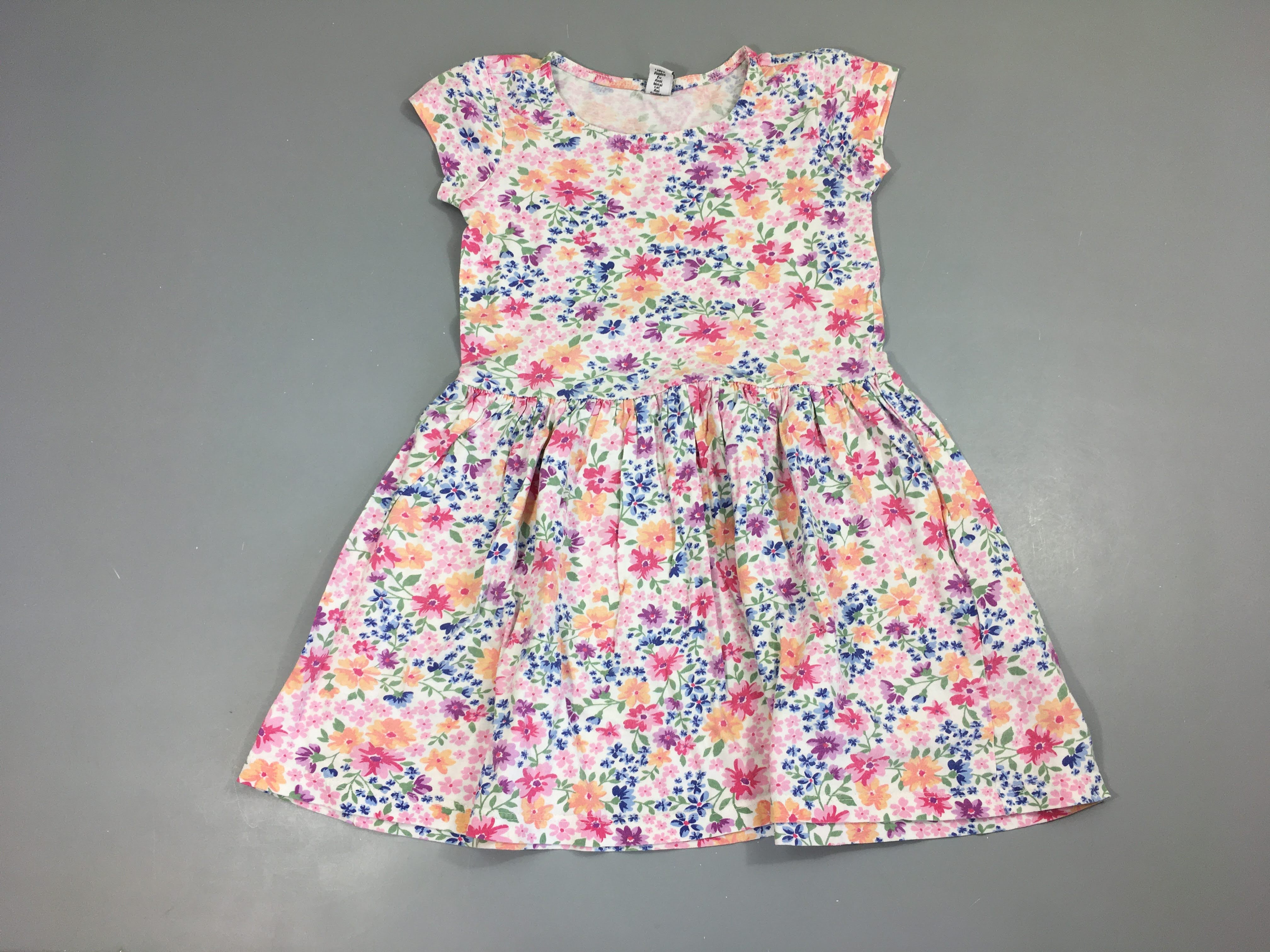 Robe m.c jersey fleurie rose