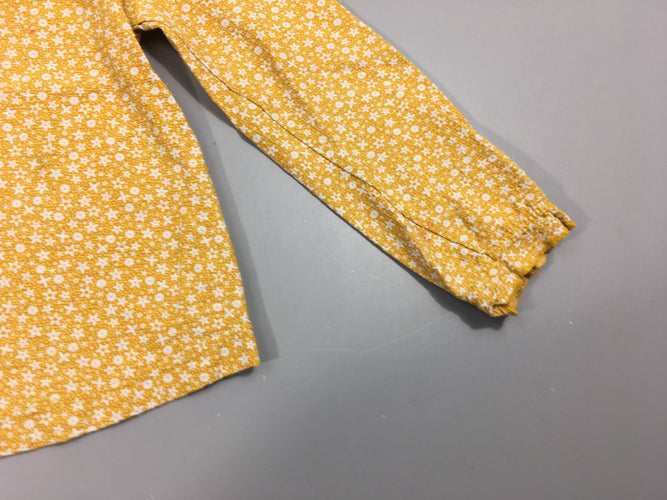 T-shirt m.l jaune texturé fleuri blanc col-Peite tache manche D, moins cher chez Petit Kiwi