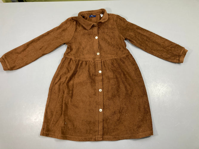 Robe m.l velours côtelé brun, moins cher chez Petit Kiwi