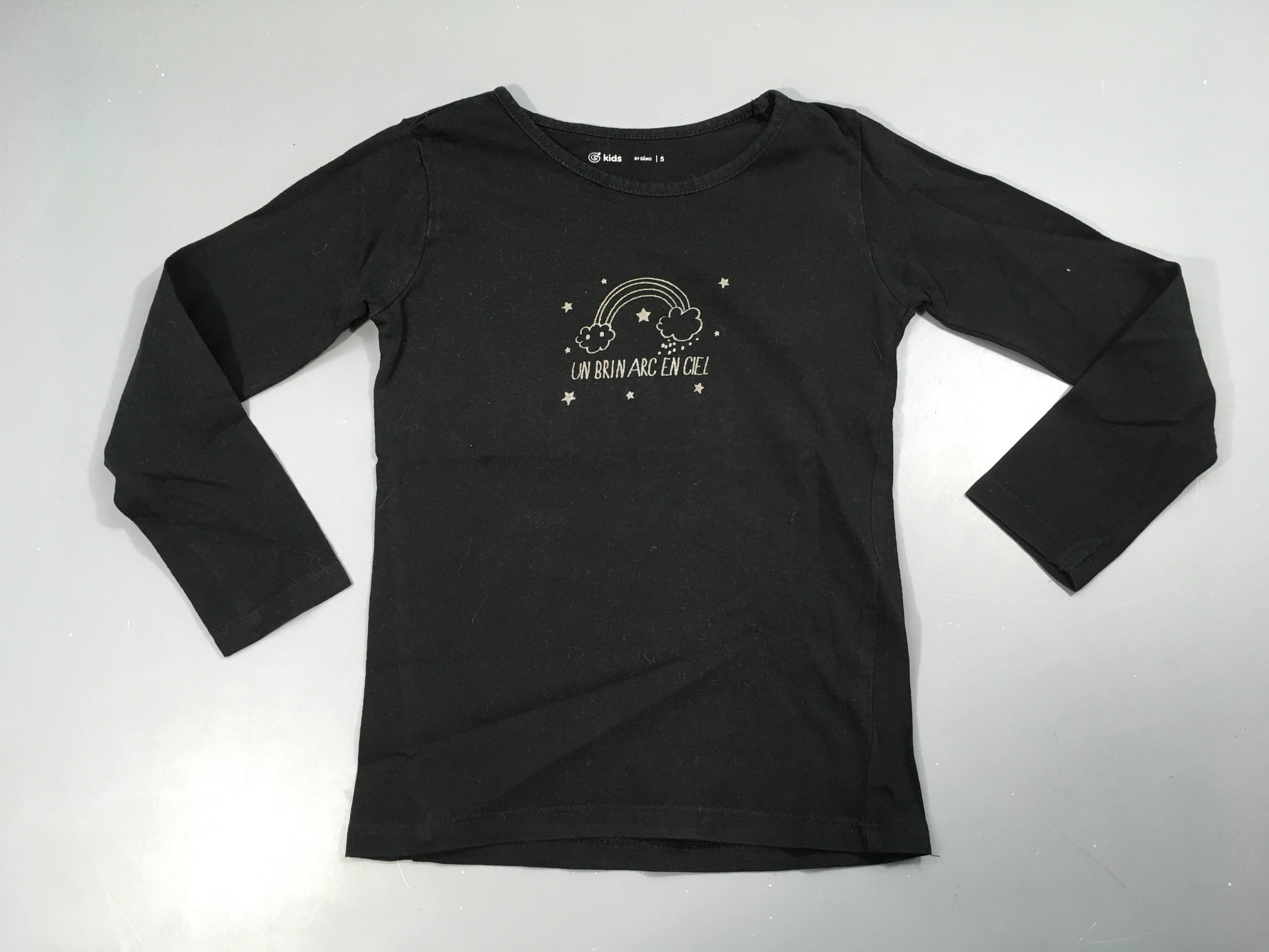 T-shirt m.l noir Arc-en-ciel