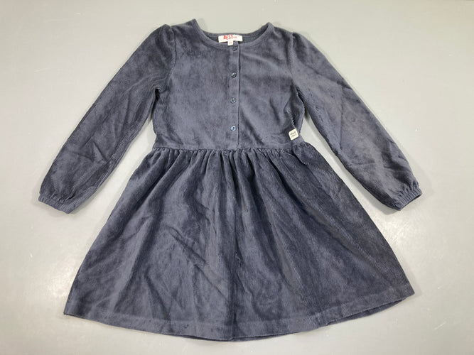 Robe m.l velours côtelé bleu marine, moins cher chez Petit Kiwi