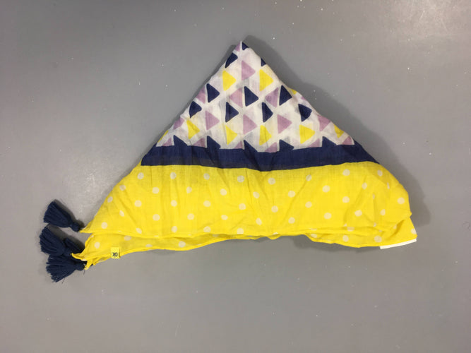 Foulard jaune triangles, moins cher chez Petit Kiwi