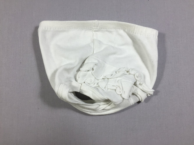 Culotte jersey blanche - volants à l'arrière, moins cher chez Petit Kiwi