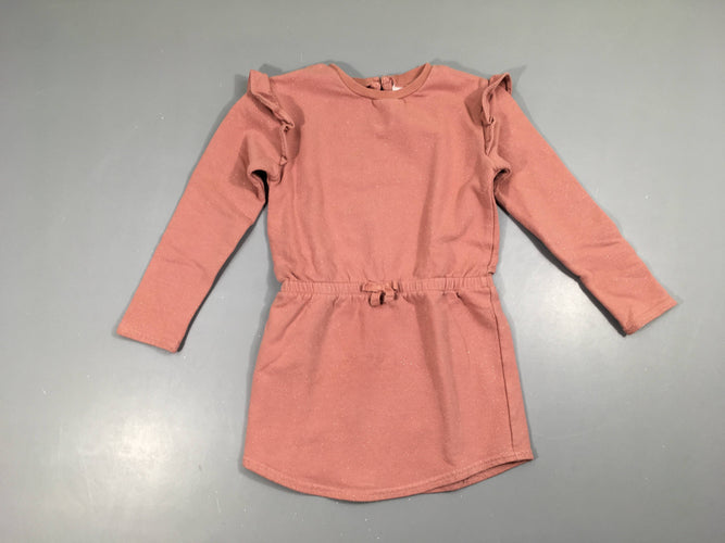 Robe m.l vieux rose molleton pailleté, moins cher chez Petit Kiwi