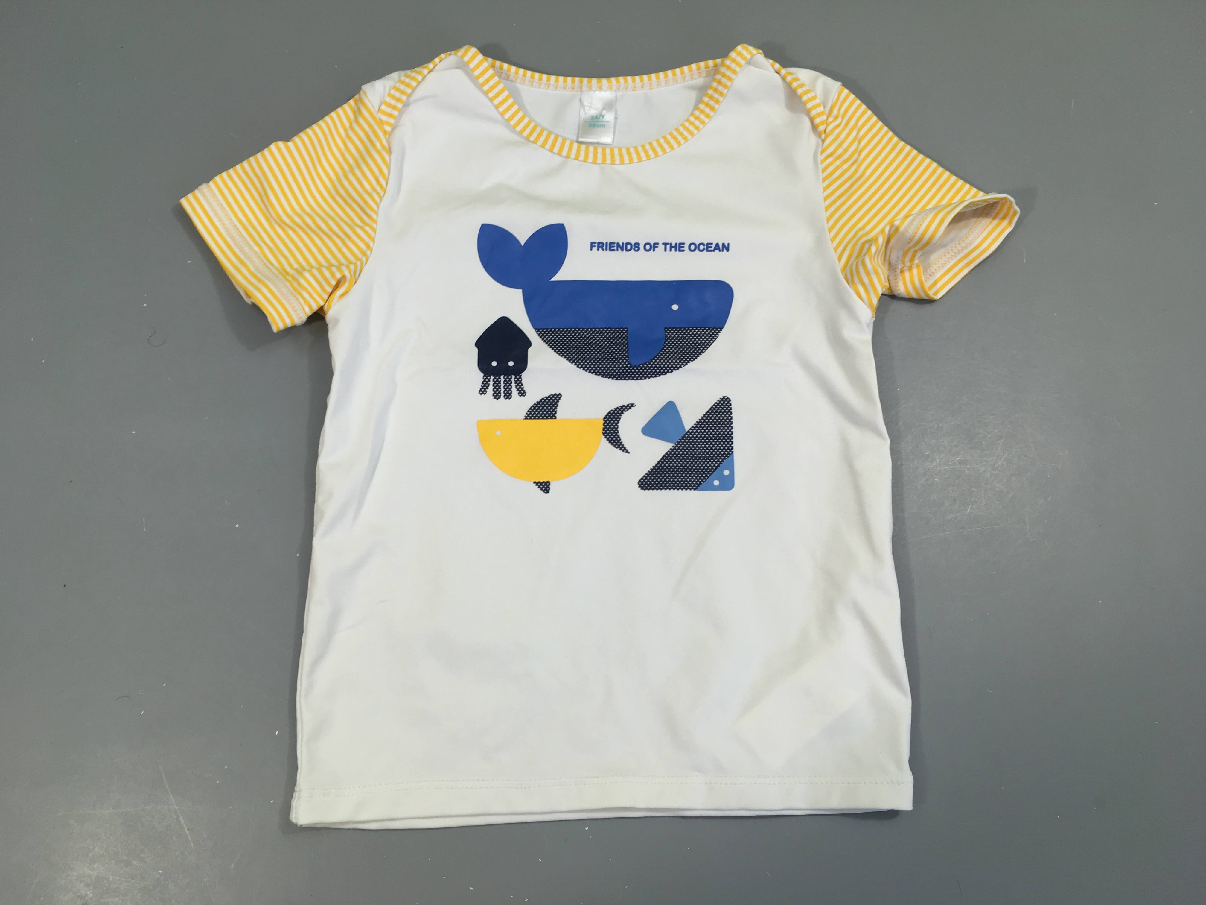 T-shirt m.c anti-uv blanc/jaune océan