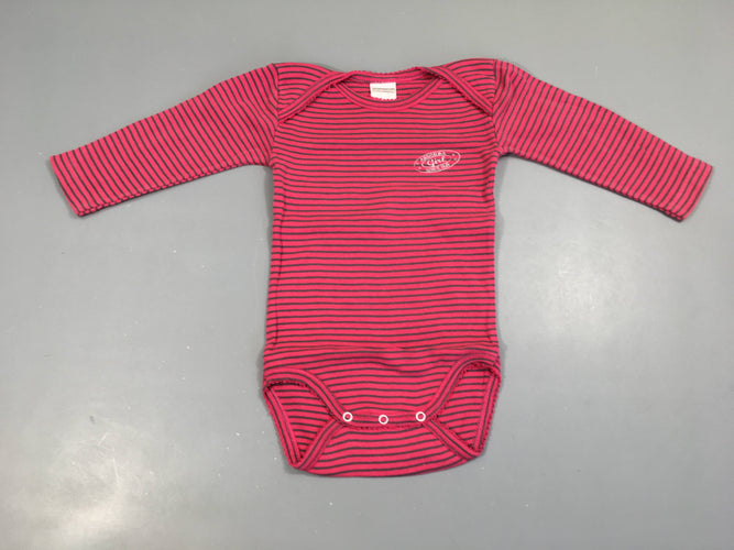 Body m.l rose rayé gris, moins cher chez Petit Kiwi