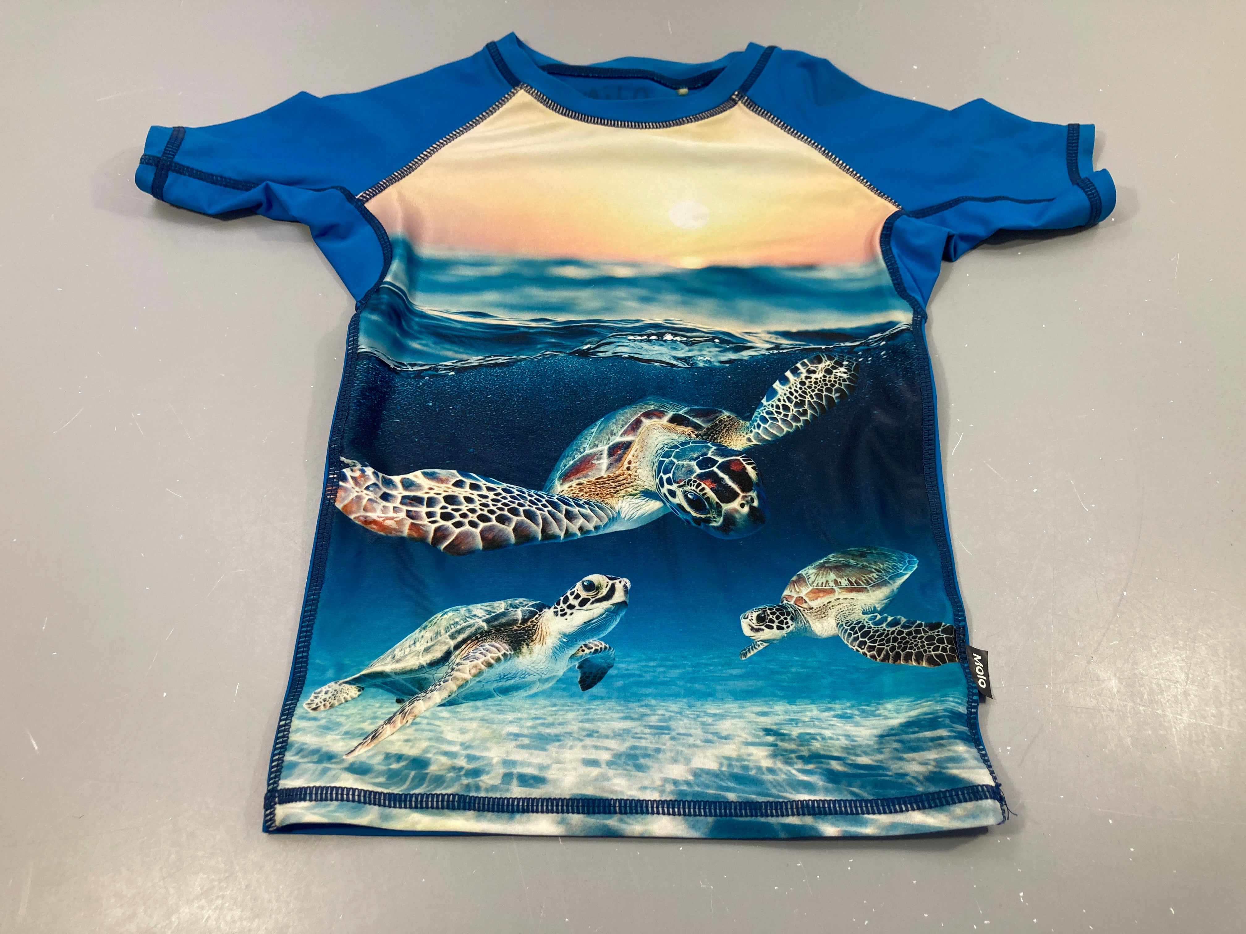 T-shirt m.c anti-uv bleu , tortues