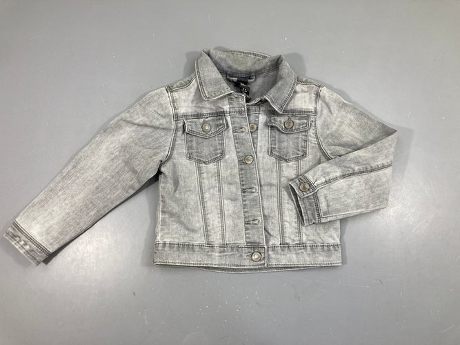 Veste denim gris, moins cher chez Petit Kiwi