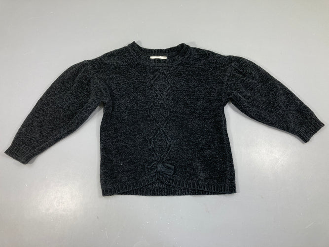 Pull mailles chenilles noir, moins cher chez Petit Kiwi
