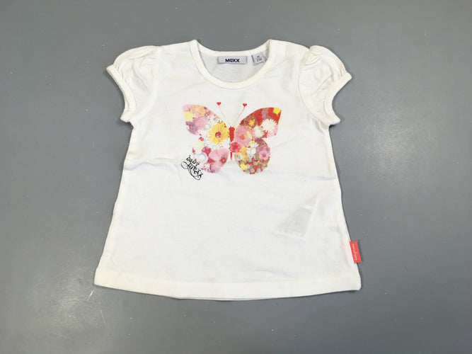 T-shirt m.c blanc papillon, moins cher chez Petit Kiwi