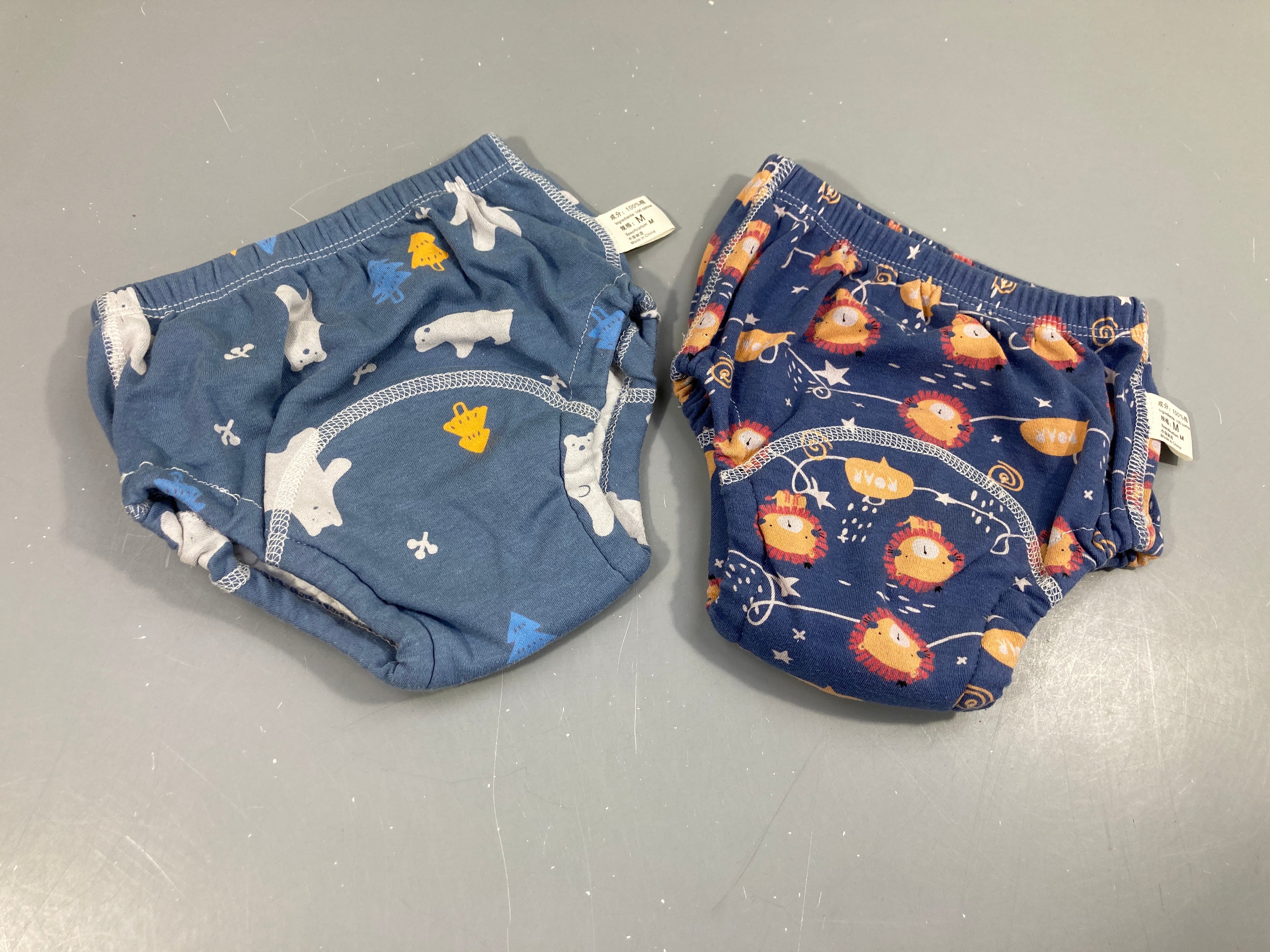 2 Culottes d'apprentissage Taille M : 10-18kg Lions/Ours -Culottes de mômes