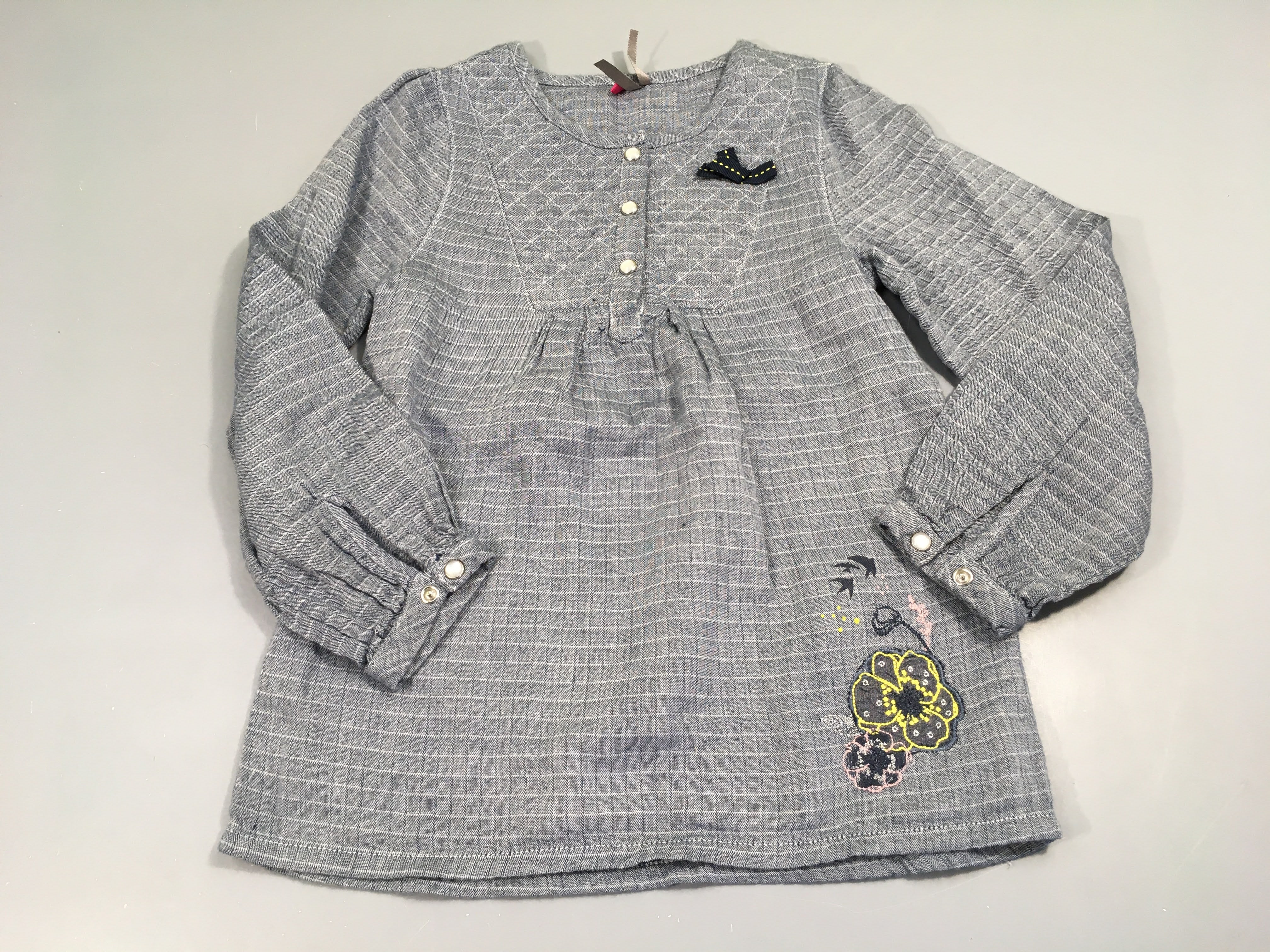 Robe m.l  carreaux gris