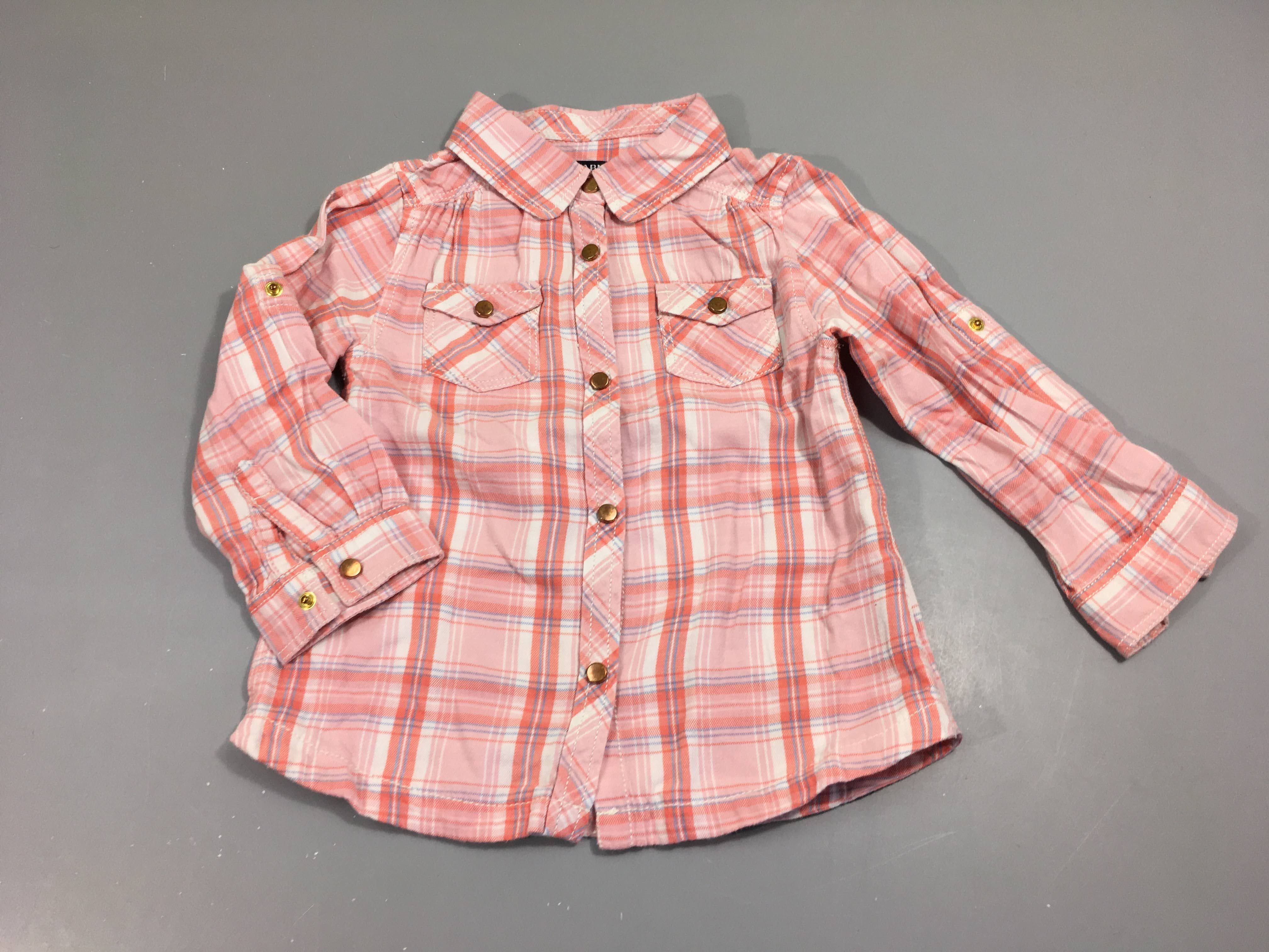 Chemise à carreaux tons roses