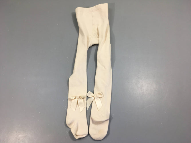Collants écrus avec noeuds, moins cher chez Petit Kiwi