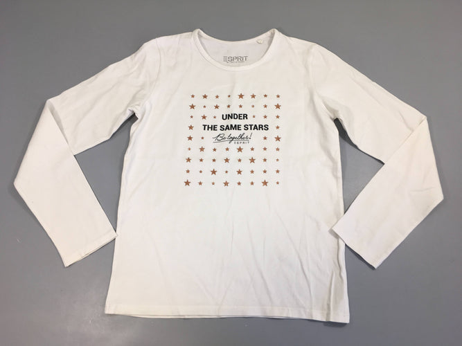 T-shirt m.l blanc Under étoiles, moins cher chez Petit Kiwi