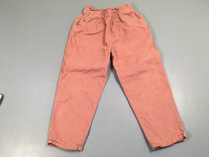 Pantalon velours cotelé rose, moins cher chez Petit Kiwi