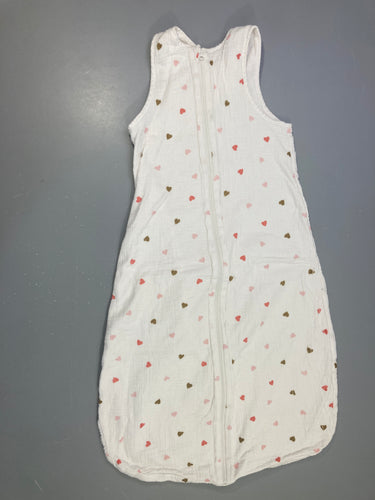 Gigoteuse  matière tetra doublée jersey blanc coeurs colorés, moins cher chez Petit Kiwi