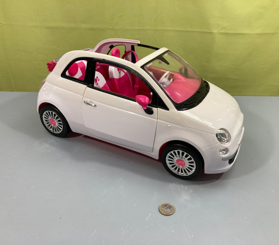 Fiat 500, Bar.bie, Mattel, un bord au-dessus de la porte cassé, moins cher chez Petit Kiwi