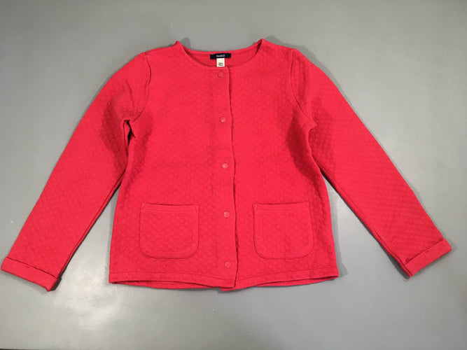 Gilet à pressions molleton rose vif, moins cher chez Petit Kiwi