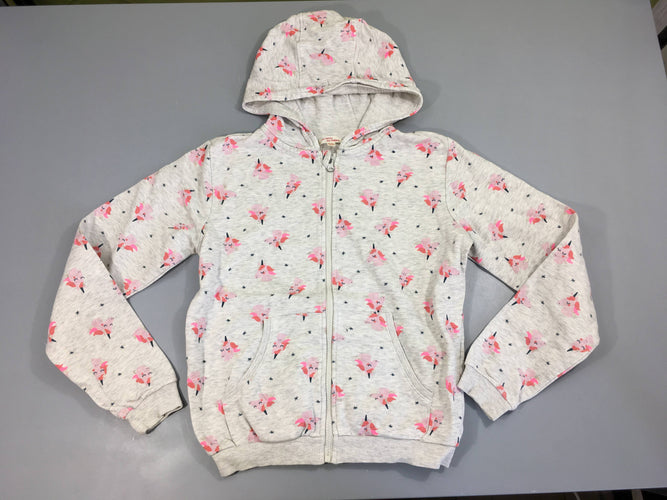 Sweat zippéà capuche gris flammé licornes, moins cher chez Petit Kiwi