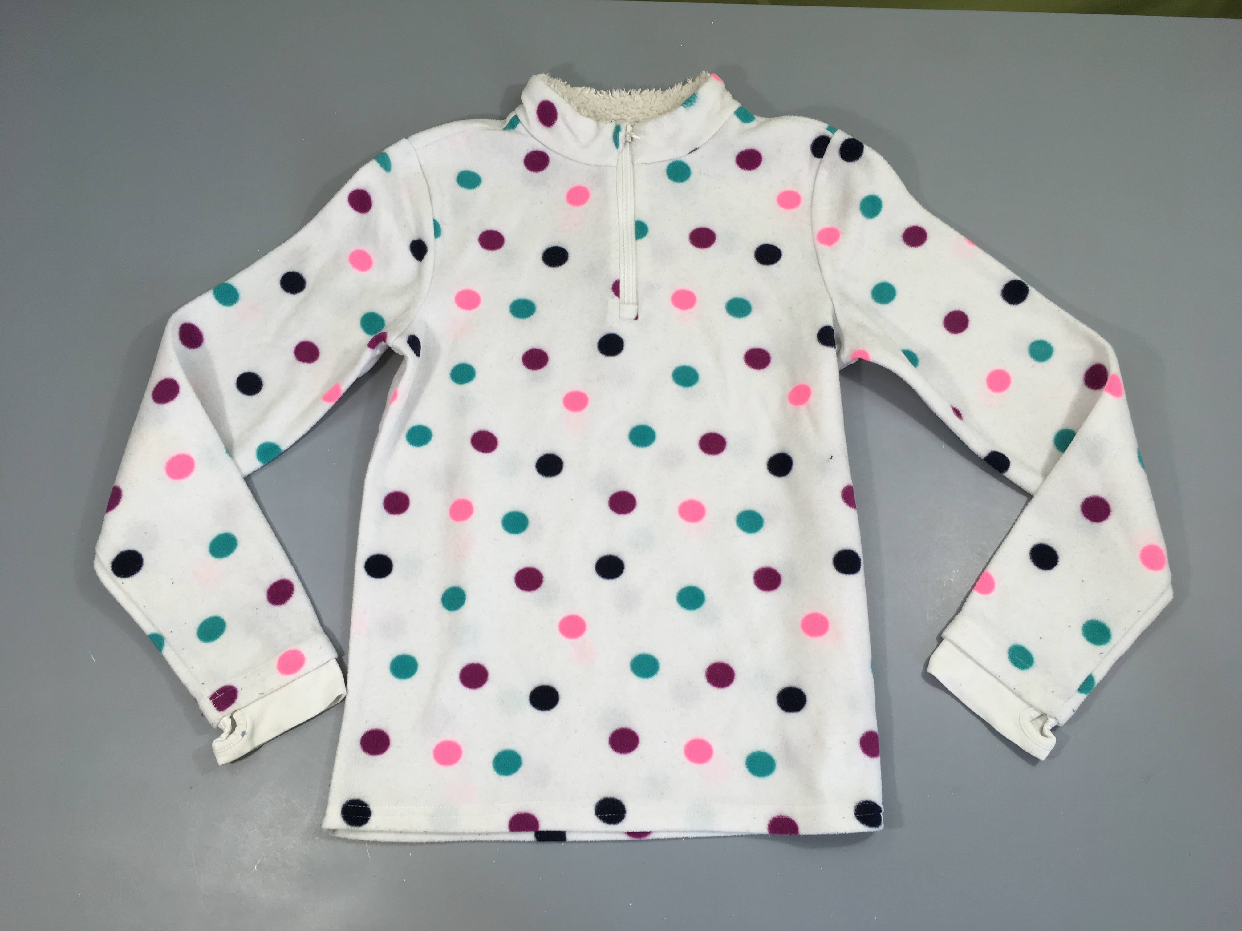 Polar blanc pois multicolore col