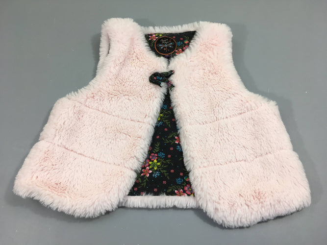 Gilet s.m fausse fourrure rose, moins cher chez Petit Kiwi