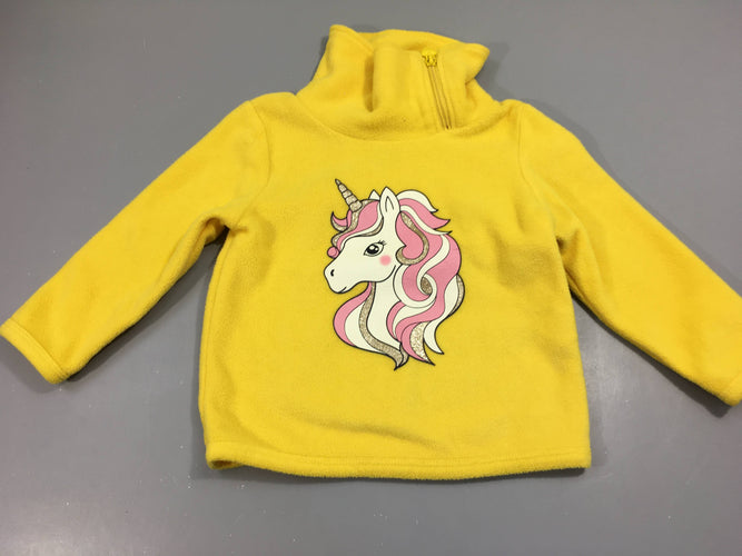 Polar jaune avec licorne, moins cher chez Petit Kiwi
