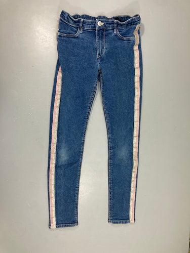 Pantalon denim liseret rose/doré, moins cher chez Petit Kiwi