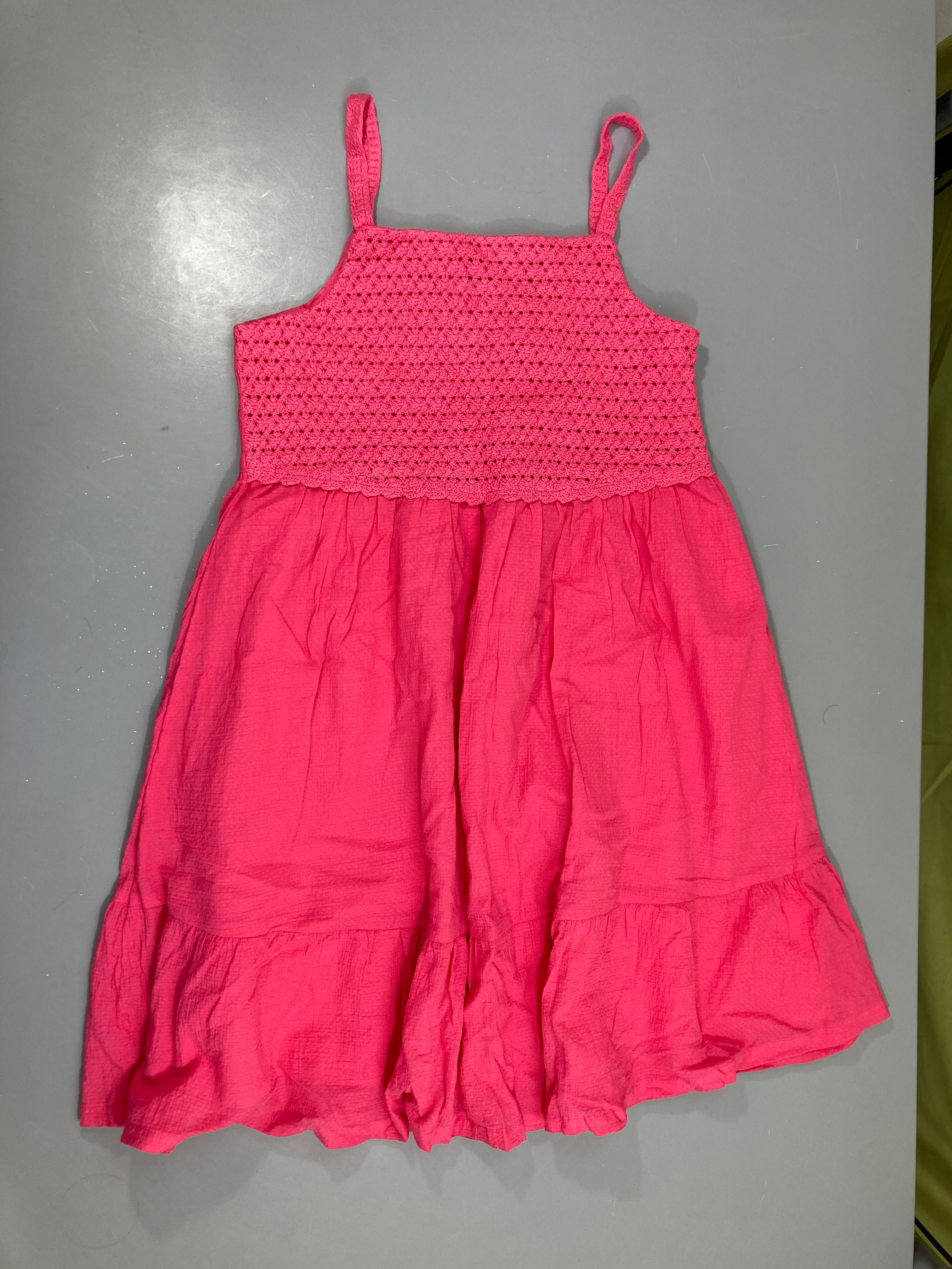 Neuf-Robe fines bretelles rose crochet