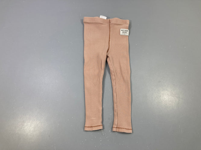 Legging côtelé vieux rose, moins cher chez Petit Kiwi