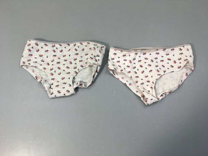 2 boxers gris chiné/blanc fleurs, moins cher chez Petit Kiwi