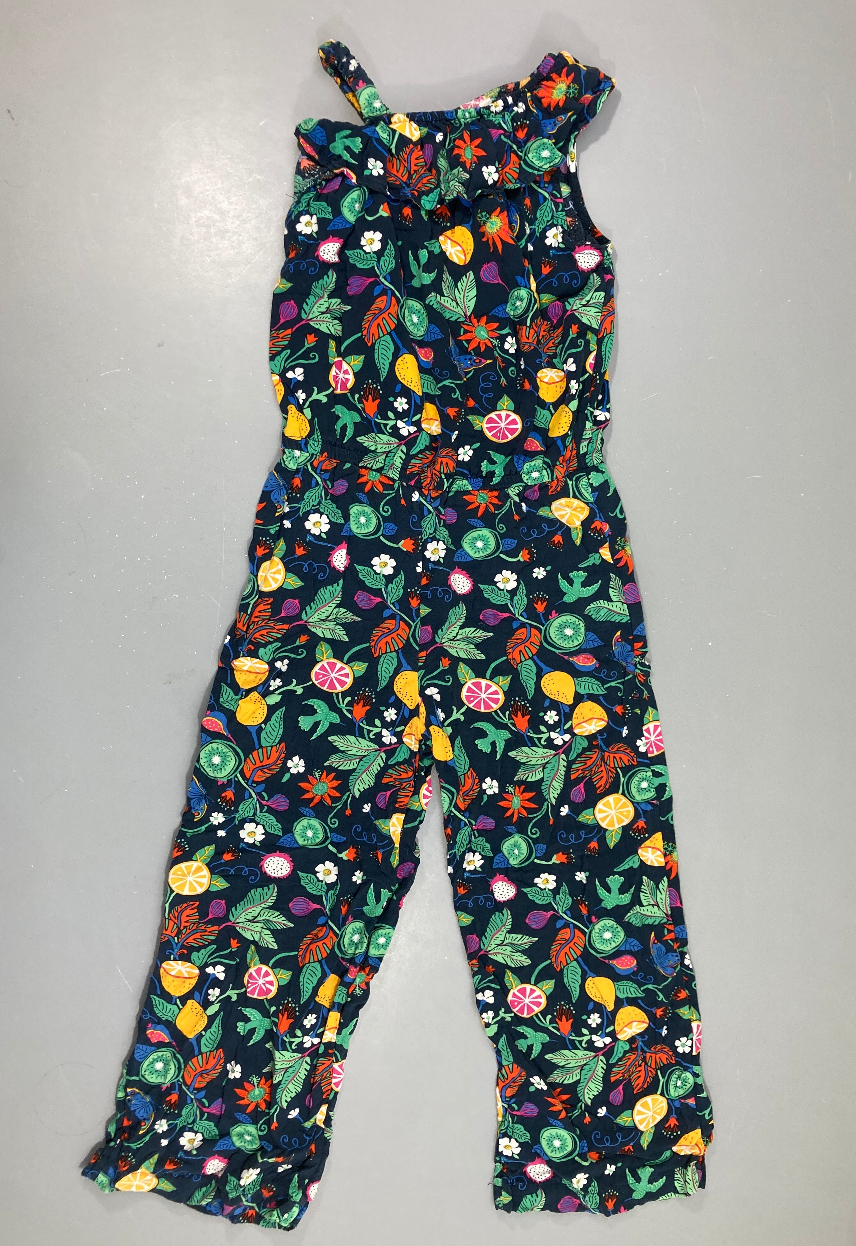 Combinaison m.c bleu marine fleurs