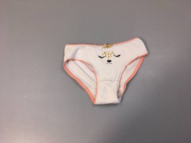 Culotte blanc liseret rose visage, moins cher chez Petit Kiwi