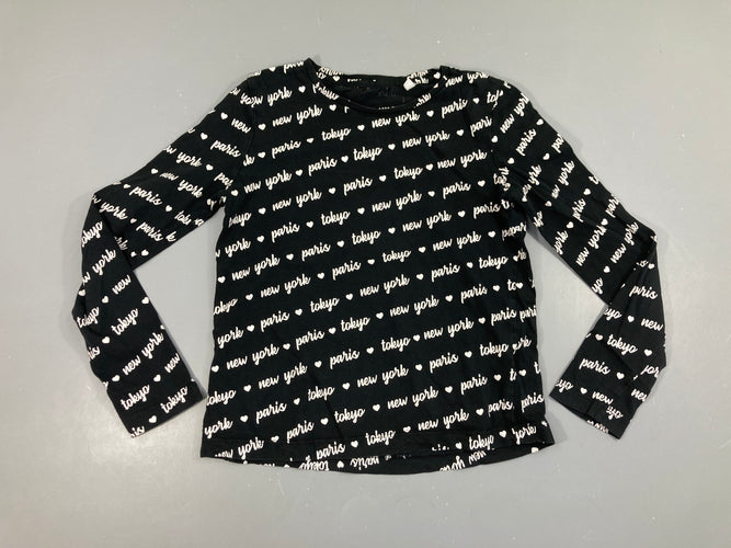 T-shirt m.l noir texte, moins cher chez Petit Kiwi