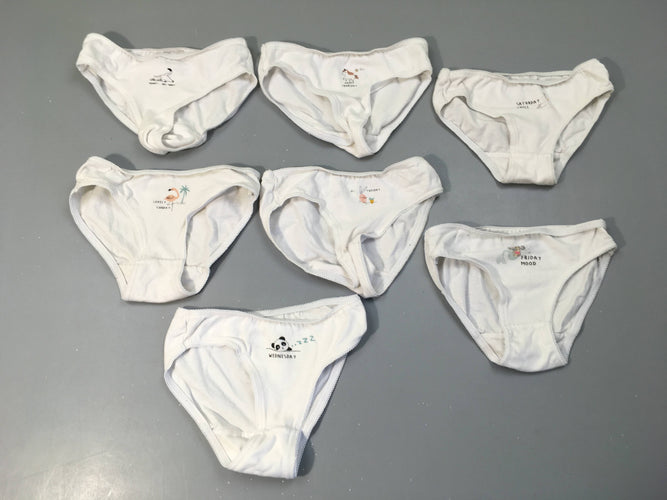 7 culottes blanc jours de la semaine, moins cher chez Petit Kiwi