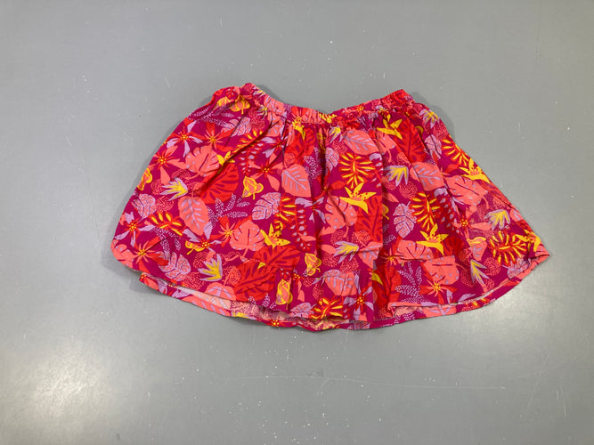 Jupe rose feuillage volant, moins cher chez Petit Kiwi